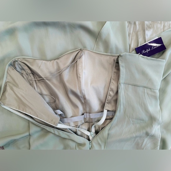 Ralph Lauren Collection Rhiannon Ruffle Silk Gown Light Green Maxi Dress - Picture 11 of 14